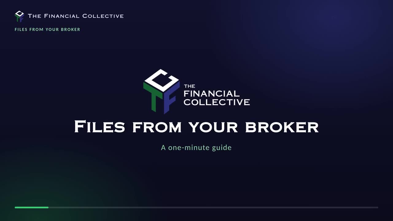 Opening frame of the Files from your broker video guide